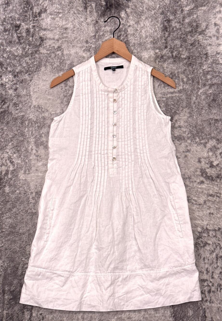 Quince Dress XS Womens 100% European Linen Sleeveless Swing Mini